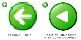 two icons, one is the Luna Back icon, the other is the modified Winstripe Back icon applied with Luna colours