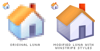 two icons, one is the Luna Home icon, the other is the modified Luna Home icon applied with Winstripe styles
