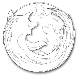 recreated Firefox logo, modified showing only the outlines