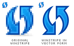two Winstripe Reload icons, one is original, the other is derived into vector form