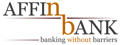 Affin Bank logo entry, with the motto 'Banking Without Barriers', for the Banking Without Barriers Logo Contest