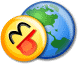 Malaysia Blogger Map logo, showing a smiley and Earth, recycled from the Malaysia Blogger Forums logo design candidate