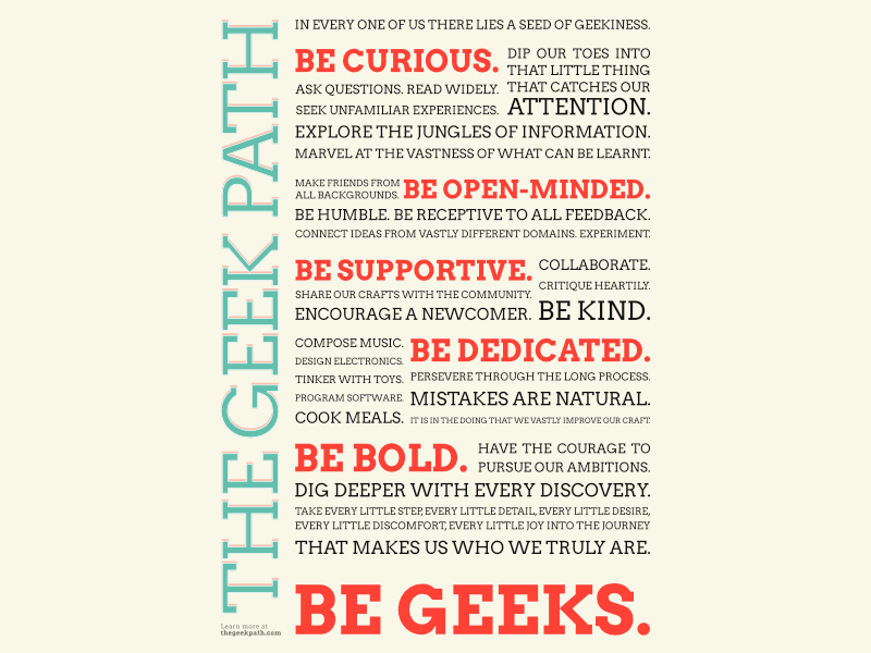 The Geek Path manifesto poster