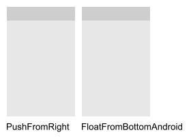 Navigator transition animations; PushFromRight and FloatFromBottomAndroid