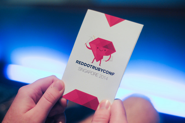 RedDotRubyConf 2014 booklet with a logo