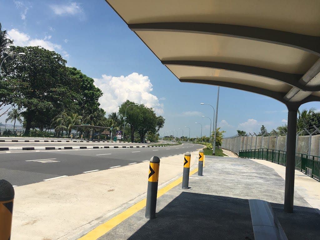 Bus stop at Changi Beach, Singapore