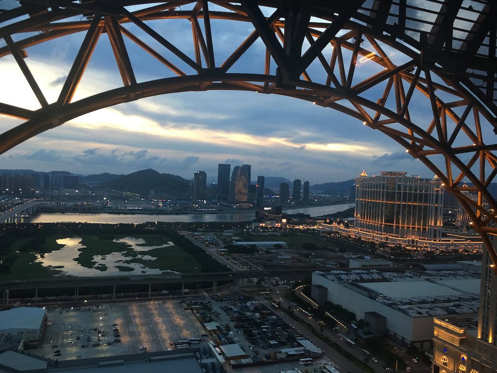 View on top of Golden Reel in Studio City in Macau