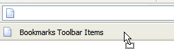 Bookmarks Toolbar Items being dragged, showing a drag pointer