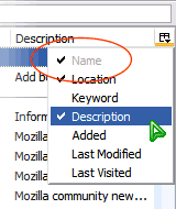 non-disabled check mark of a disabled checked menu item on the popup generated from the tree column picker in the Bookmarks Manager