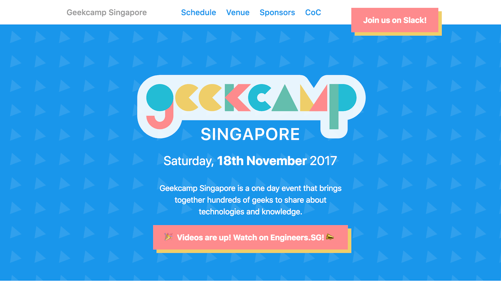GeekCamp Singapore web site (2017)