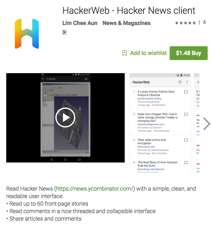 HackerWeb on Google Play