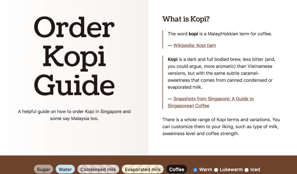 Kopi.Guide web site
