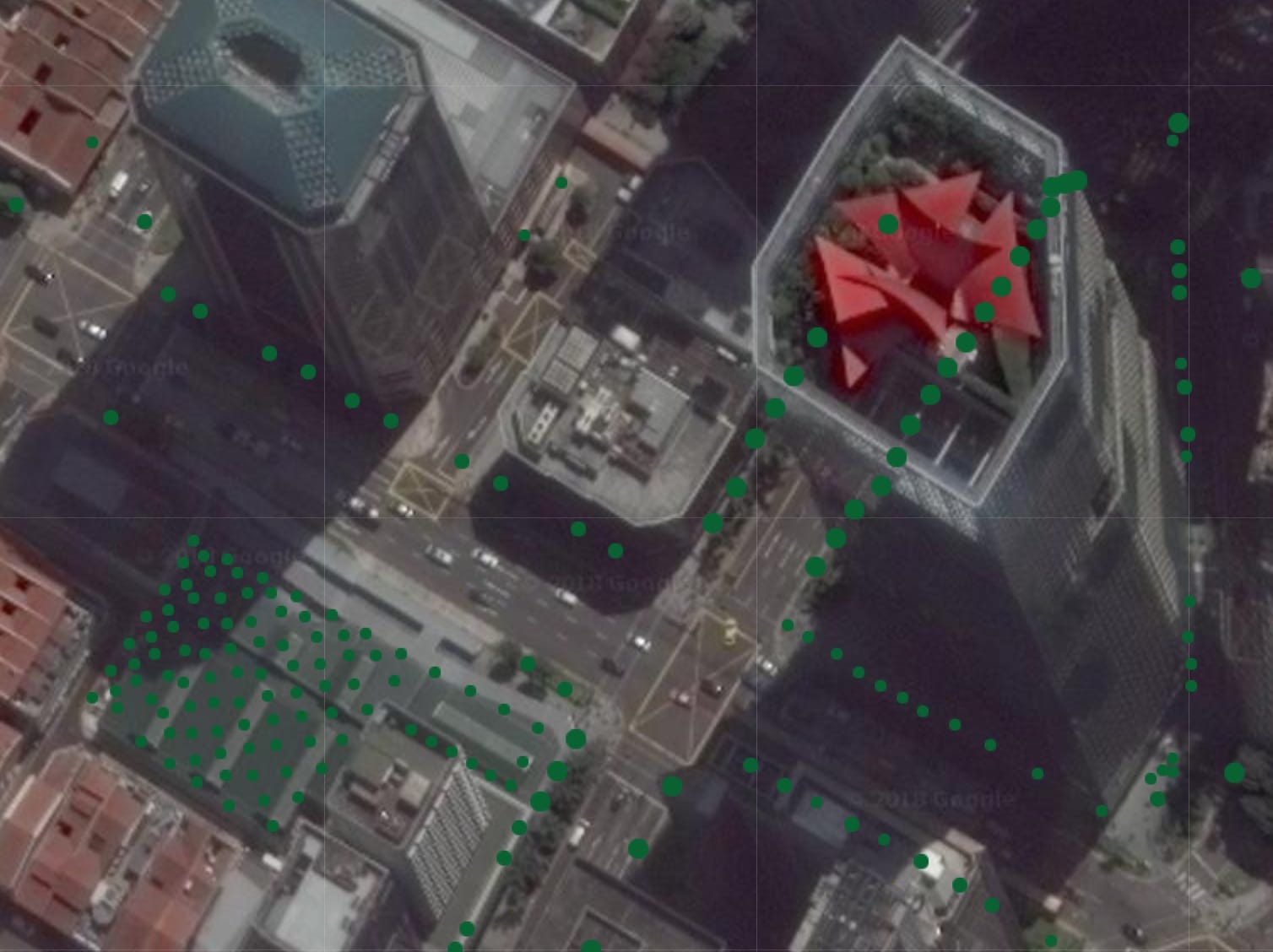 Satellite view from Google Maps on Trees.sg