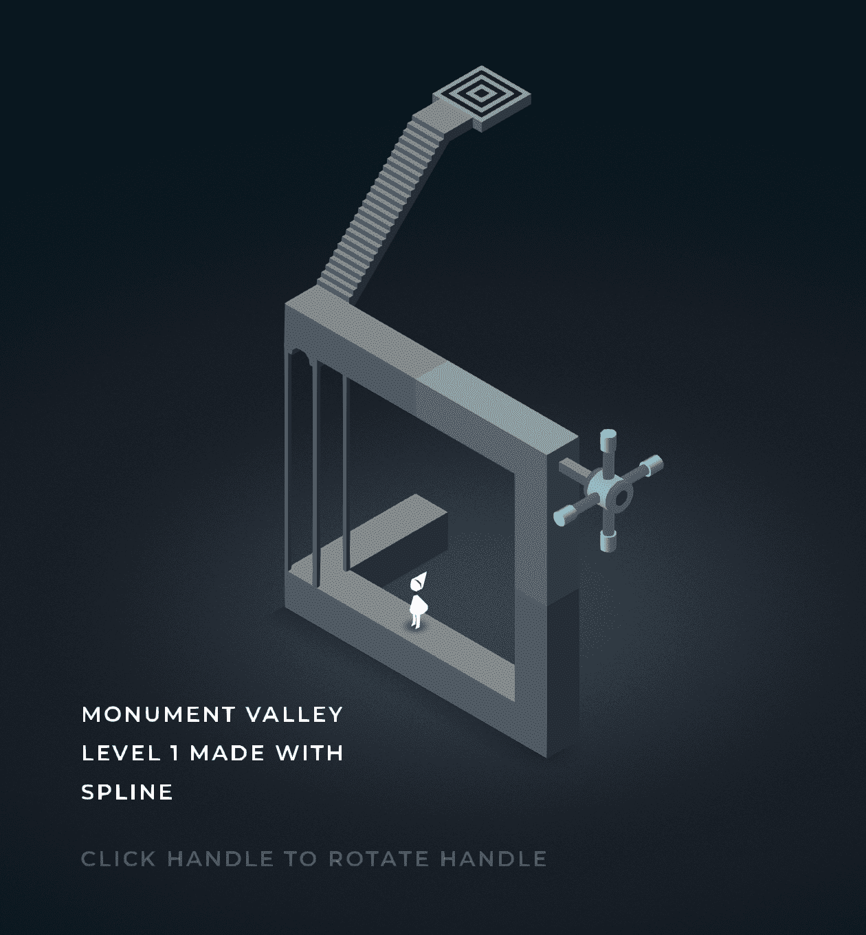 Monument Valley level 1, in 3D