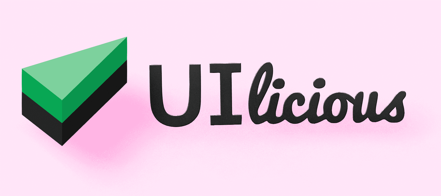 UI-licious logo in 3D, front view