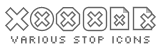 various stop icons in different shapes