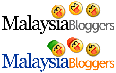 two 'Malaysia Bloggers' logos, one is quite plain, the other is further improved with more colours on the text and decorations on the smileys