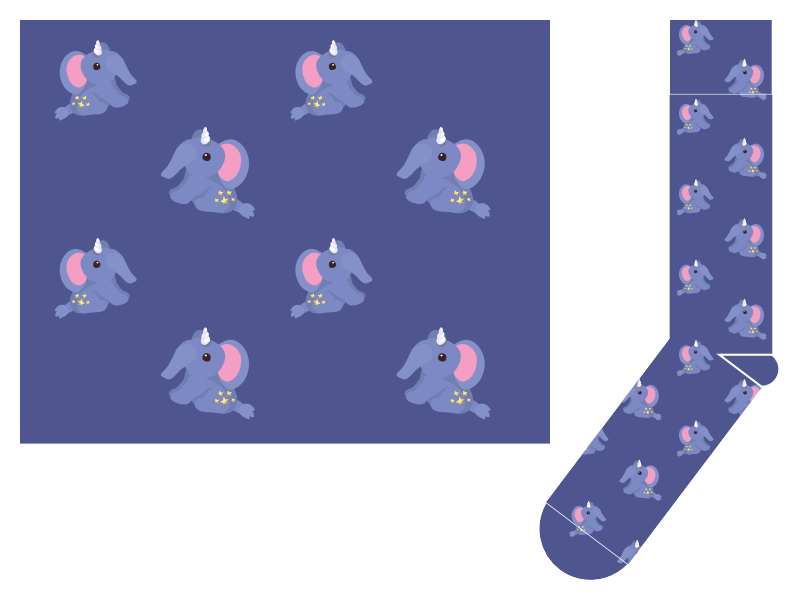 Elephant socks mock-up, designed for PHPConf.Asia 2018