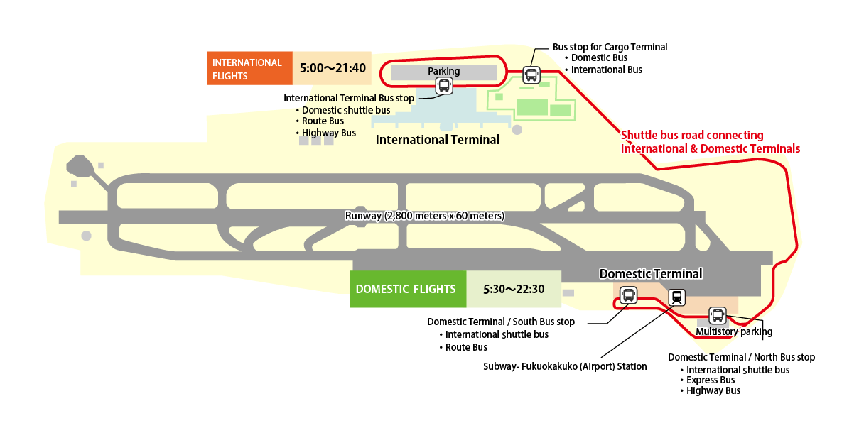 Fukuoka Airport terminals map