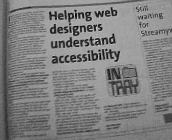 My email response titled 'Helping web designers understand web accessibility' on the In.Tech section of The Star newspaper