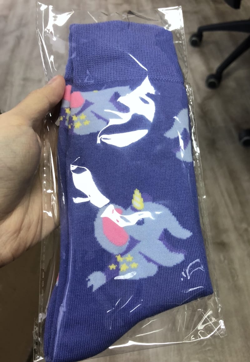 Elephant socks in a packet, from Fuzhou Firebird Sporting Goods