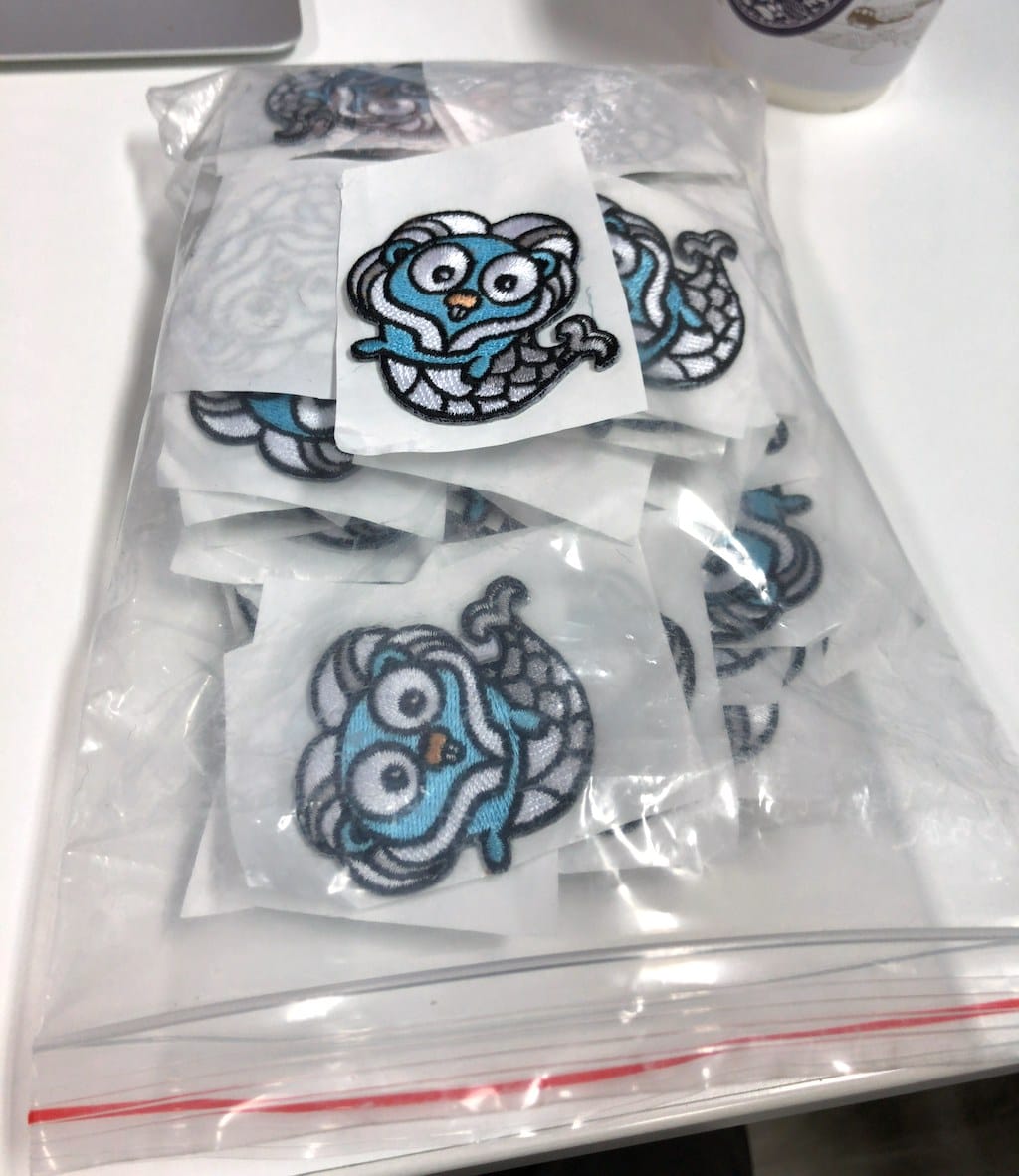 Gophercon Singapore mascot embroidered stickers, from Shenzen Awells Gift Co., Ltd.