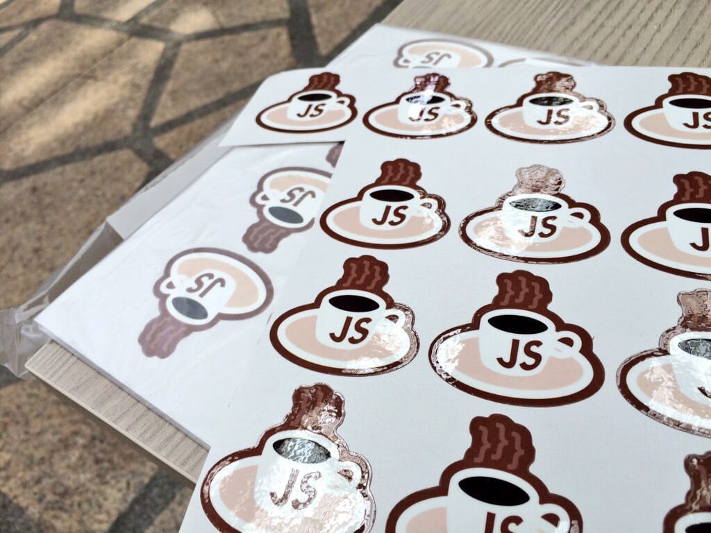 KopiJS stickers, from Onedayprint