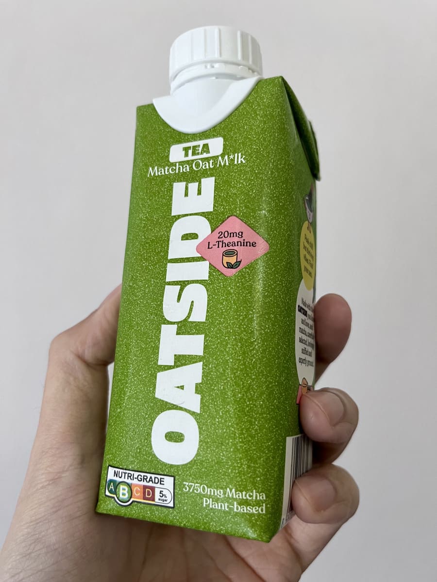 Oatside matcha oat milk tea drink carton