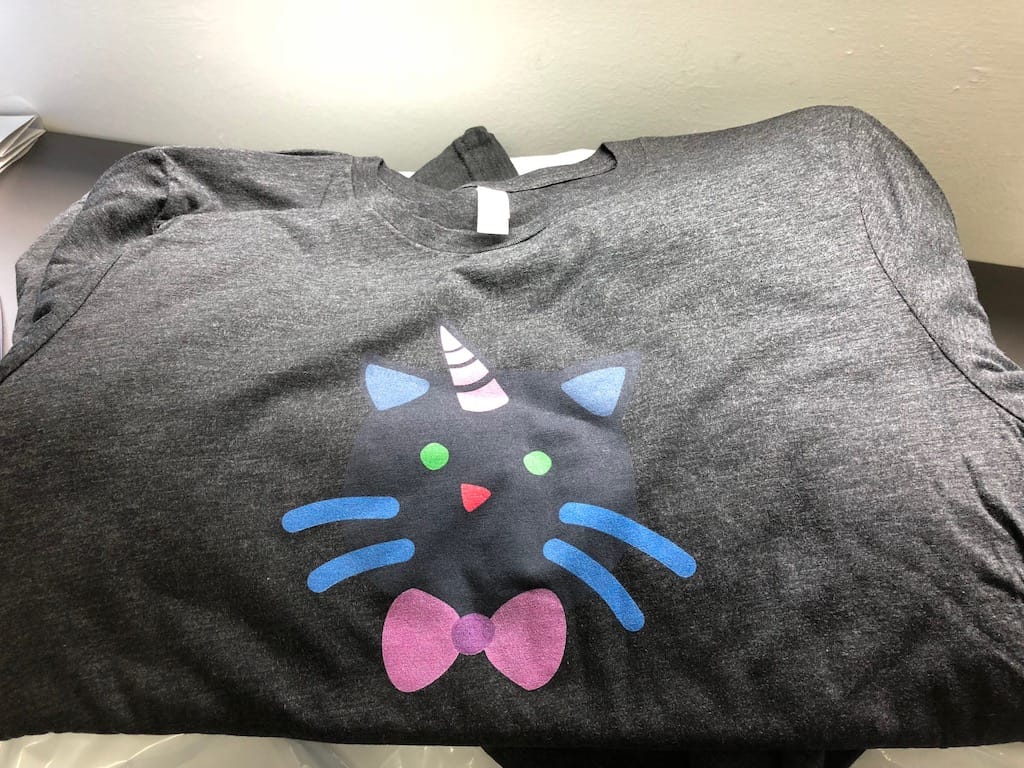 The Super Silly Hackathon unicat tshirt