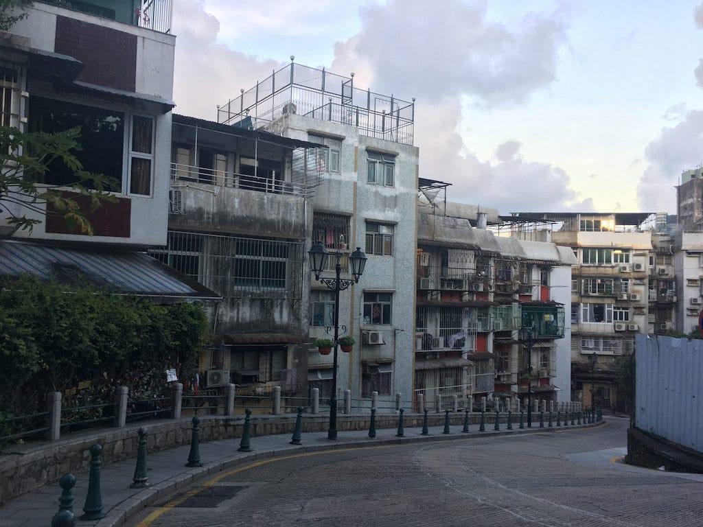 Old buildings on a hill in Macau