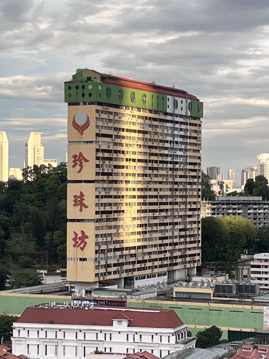 People's Park Complex during sunrise, in Singapore