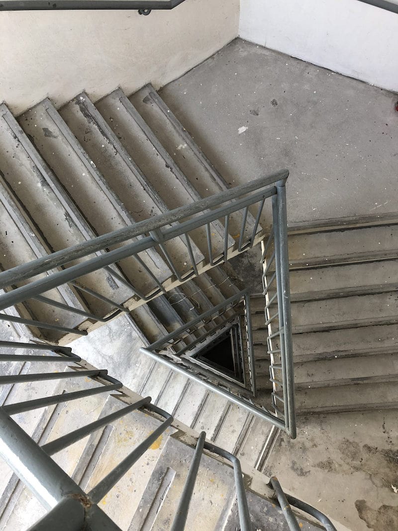 Triangle stairwell at Hong Kong Arts Centre