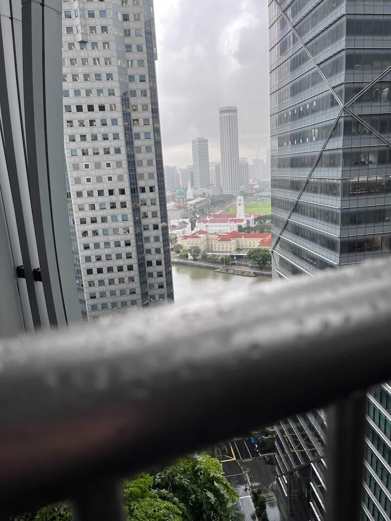 View from Sky Garden Capitaspring, looking at Singapore River, Asian Civilizations Museum and Swissôtel The Stamford