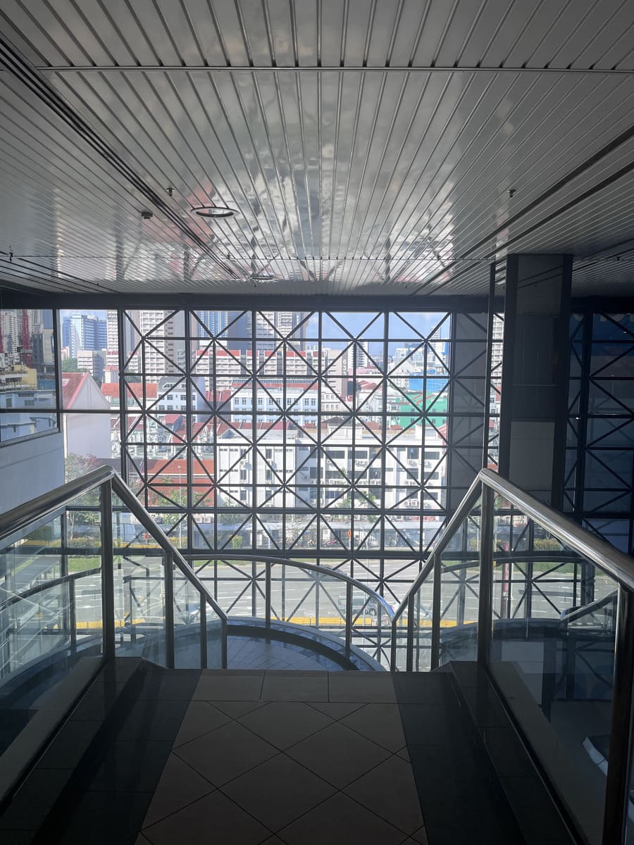 Window view at the top floor of Sim Lim Square, Singapore