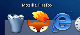 Y'z Dock, showing the conceptual Firefox icon with other icons