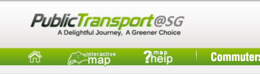 PublicTransport@SG navigation bar, showing 'Interactive map'
