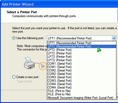 change printer port windows 7 command line