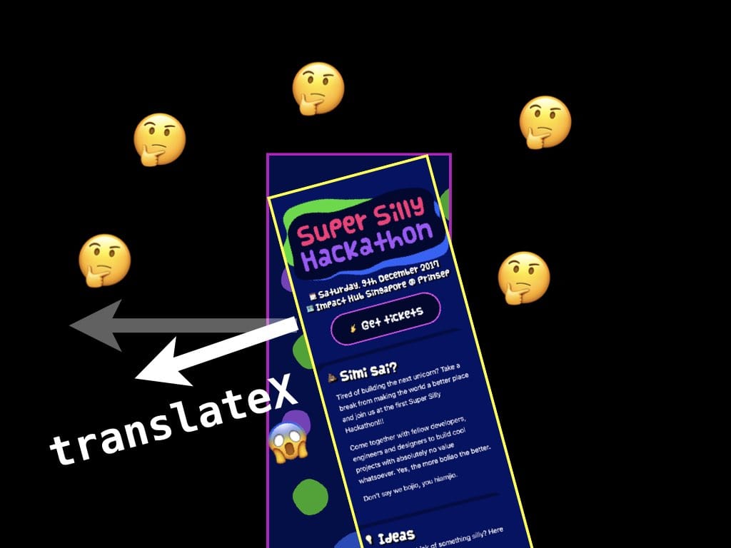Diagram of the arrow lines for the actual left VS the "translateX" direction of the rotated content